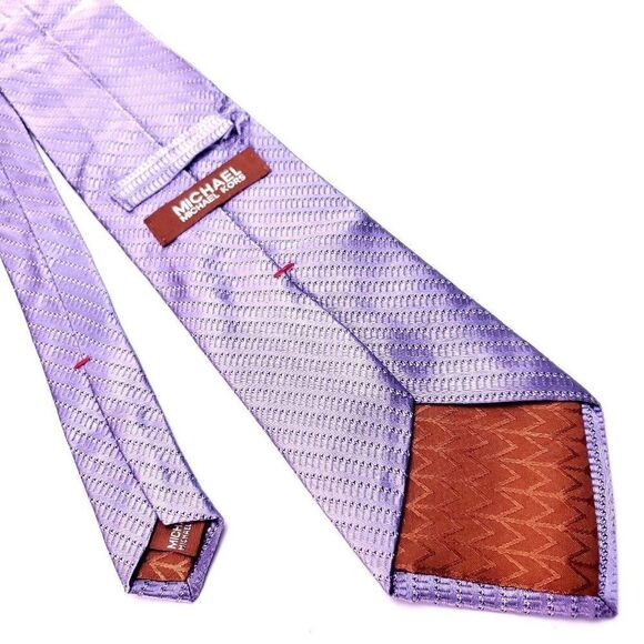 Michael Kors Purple Silk Tie Woven Graphic Knit - Picture 3 of 6